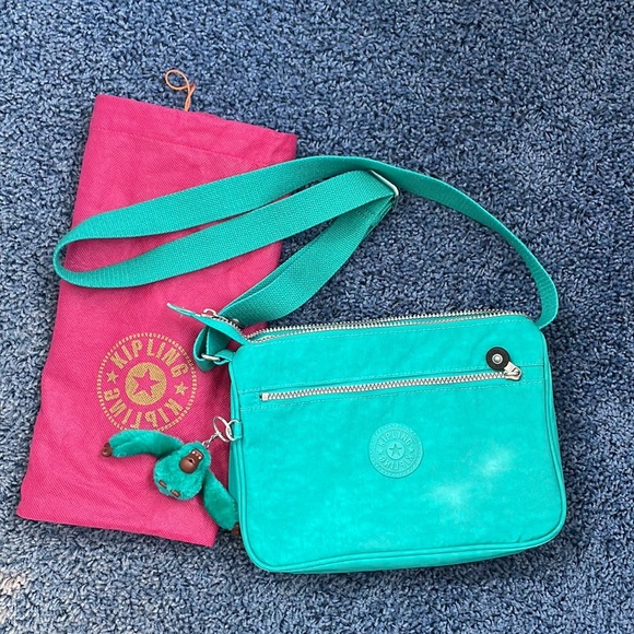 Vintage Kipling Teal Crossbody. - Picture 2 of 9